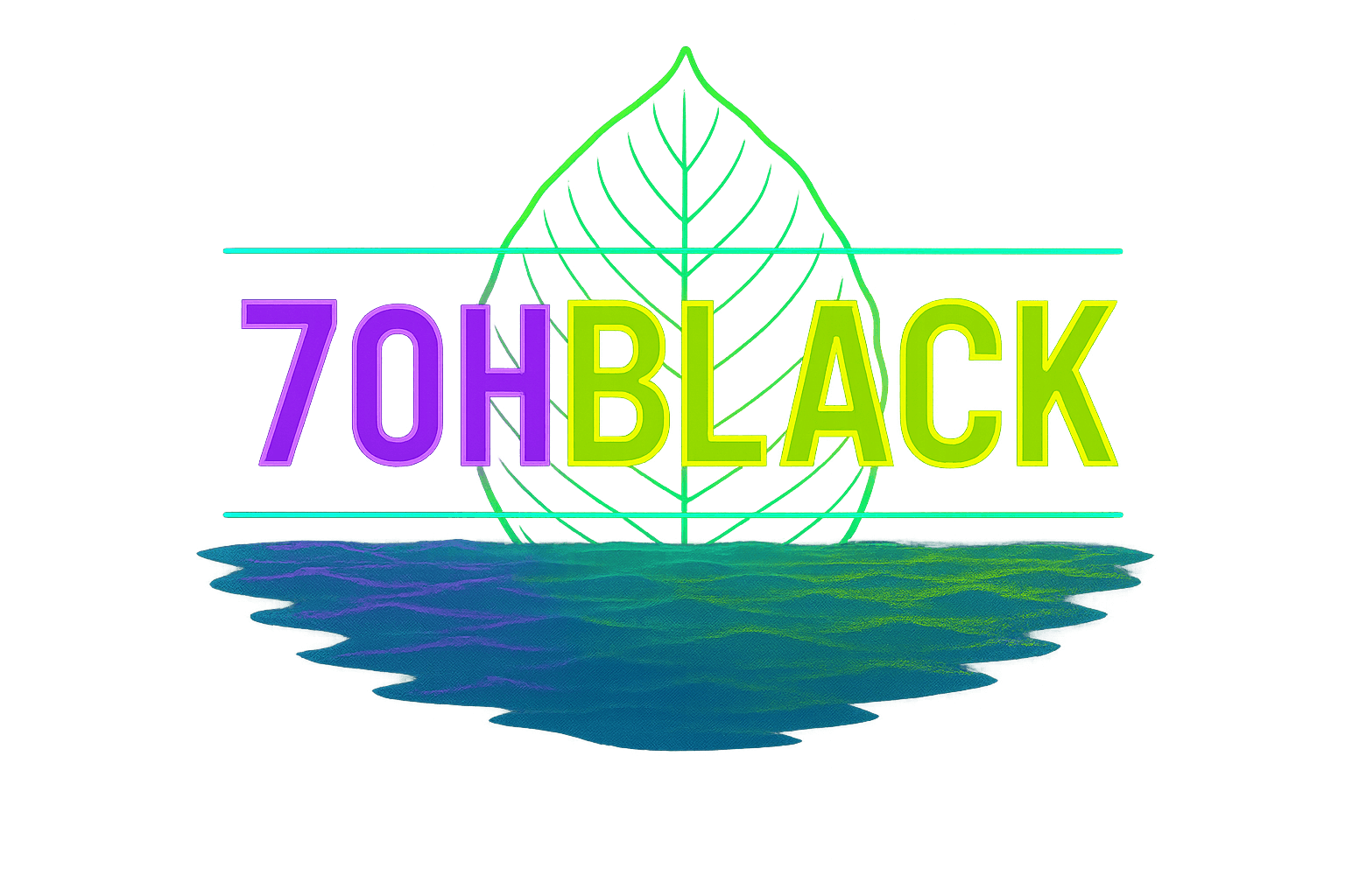 7oB Flat Kratom water banner clear bg purp/grn